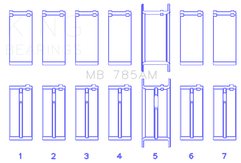 King Ford 200 3.3L 12V (Size +0.20) Main Bearing Set - MB785AM020