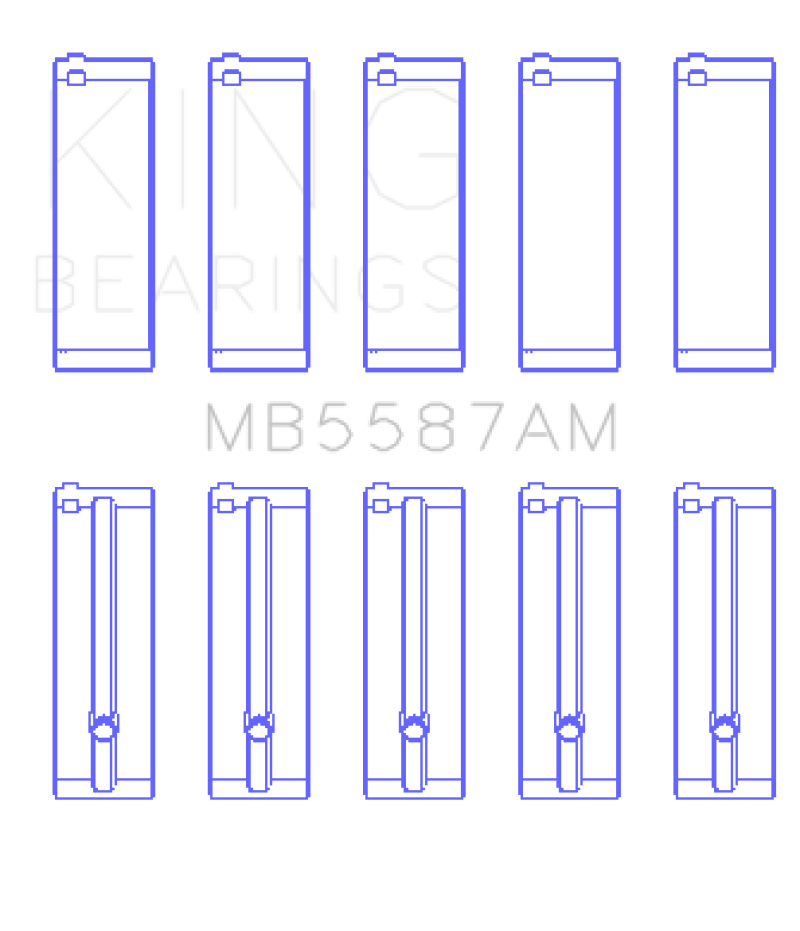 King 92-95 Suzuki Sidekick G15A/G16A/G16B Crankshaft Main Bearings - 5 Pairs in Set - MB5587AM