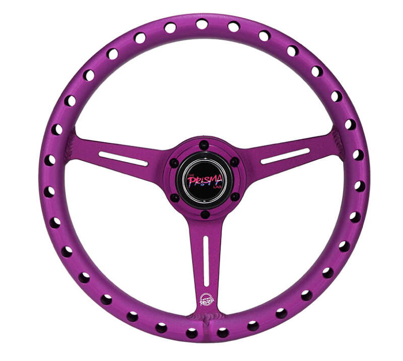 NRG Aluminum Steering Wheel 330mm - Extra Light - Ergonomic Grip - Anadized Purple - RST-072-PP - front view