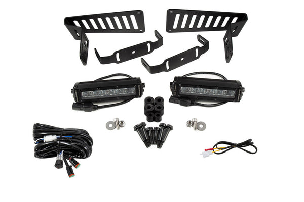 Diode Dynamics 18-21 Jeep JL Wrangler/Gladiator SS6 Cowl LED Bracket Kit - White Driving - DD6092 for 2018-2025 Jeep Wrangler
