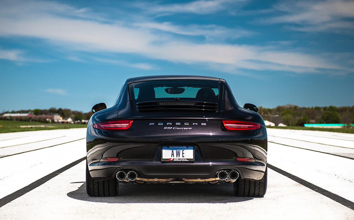 AWE Tuning 991 Carrera Performance Exhaust - Chrome Silver Tips - 3015-32044