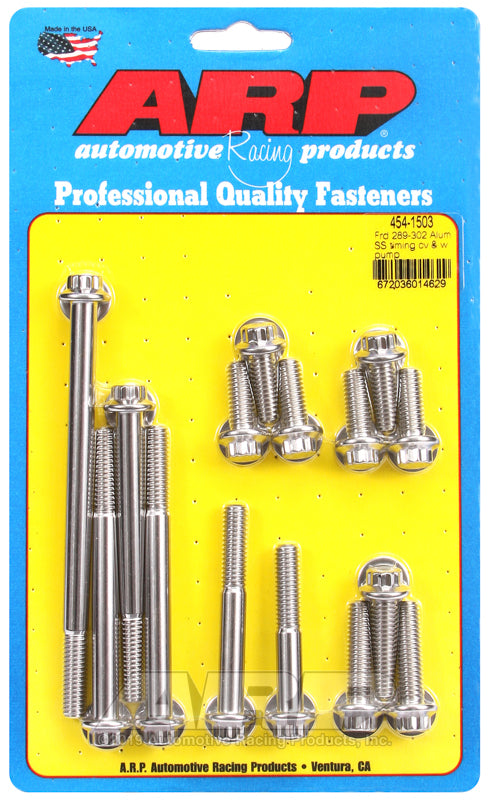 ARP Ford 289-302 Alum SS Timing Cover and Water Pump Kit - 454-1503