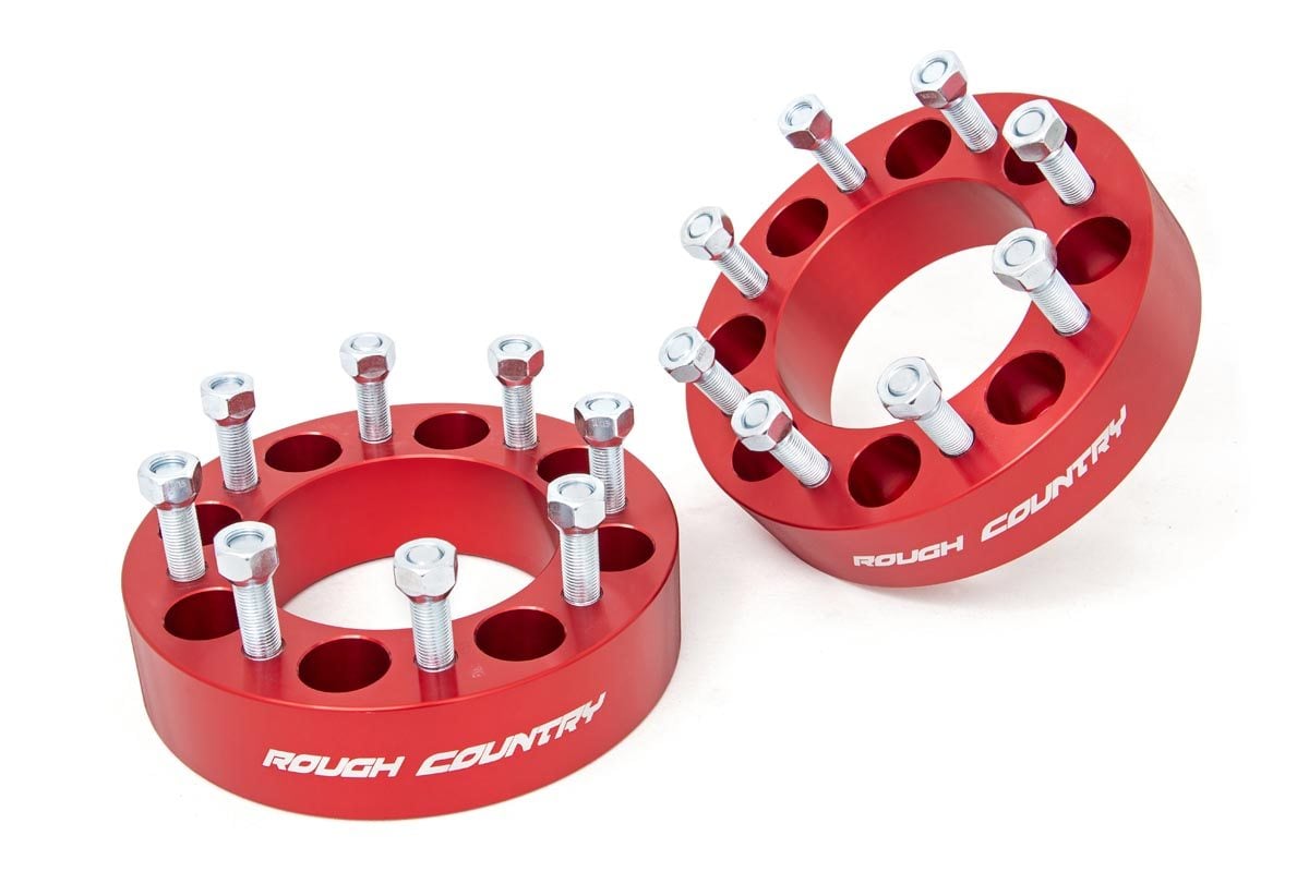 2 Inch Wheel Spacers | 8x6.5 | Red | Multiple Makes &amp; Models (Chevy/GMC/Ram)