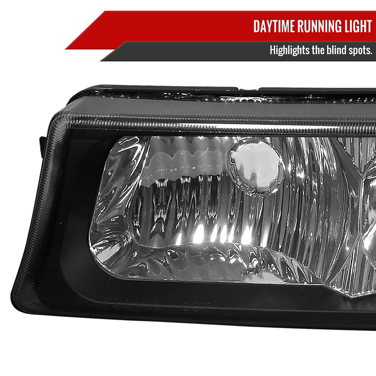 Spec-D Tuning - 2002-2007 Chevrolet Silverado/Avalanche Bumper Lights (Matte Black Housing/Clear Lens) - 2LB-SIV04JM-RS