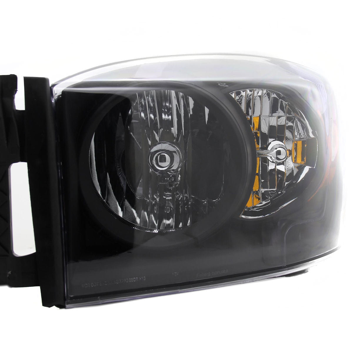 Spec-D Tuning - 2006-2008 Dodge RAM 1500/ 2006-2009 RAM 2500 3500 Factory Style Crystal Headlights (Matte Black Housing/Clear Lens) - 2LH-DGP06JM-RS