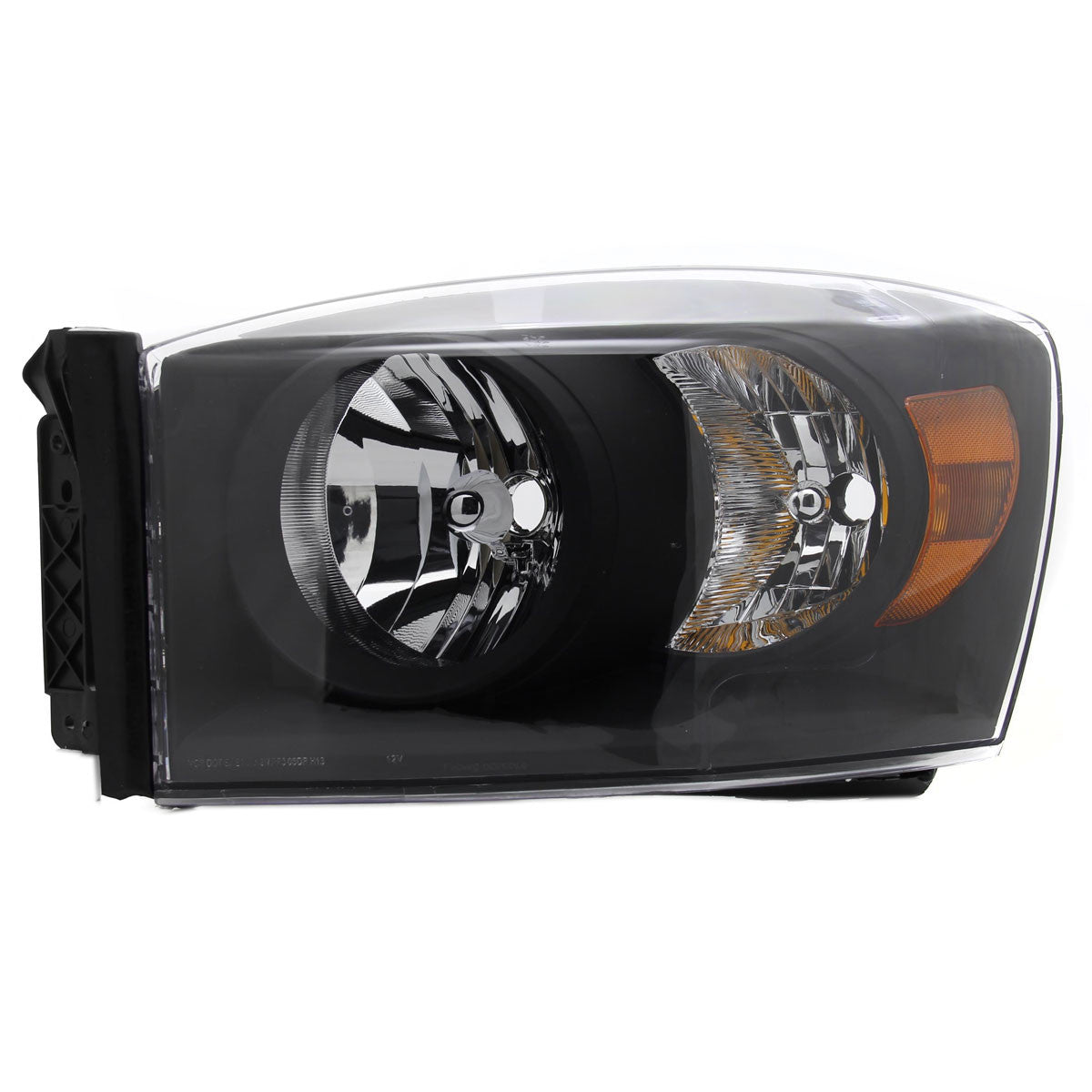 Spec-D Tuning - 2006-2008 Dodge RAM 1500/ 2006-2009 RAM 2500 3500 Factory Style Crystal Headlights (Matte Black Housing/Clear Lens) - 2LH-DGP06JM-RS