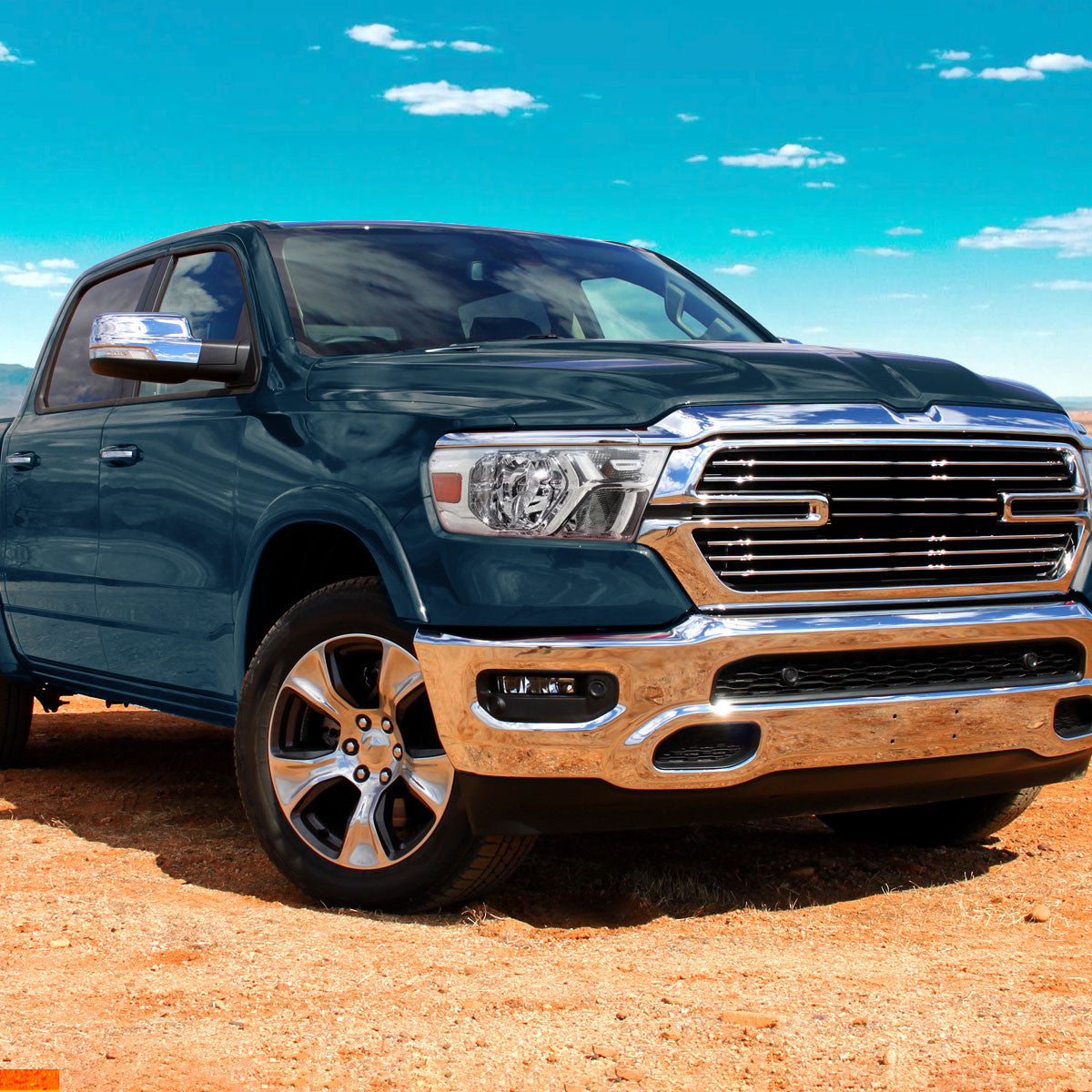 Spec-D Tuning - 2019-2024 Dodge Ram 1500 Factory Style Crystal Headlight - Passenger Side Only (Chrome Housing / Clear Lens) - 2LH-RAM1915-R-RS