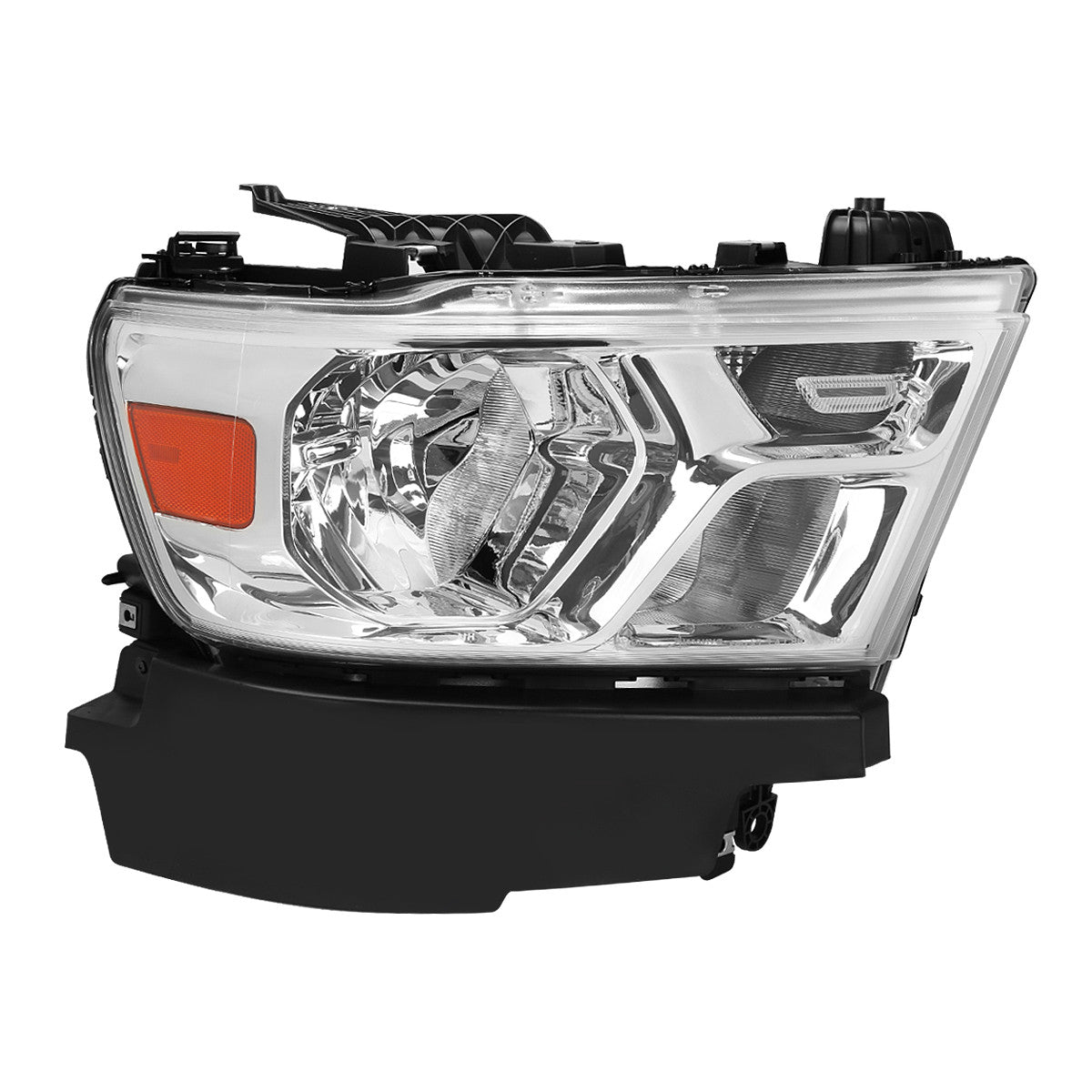 Spec-D Tuning - 2019-2024 Dodge Ram 1500 Factory Style Crystal Headlight - Passenger Side Only (Chrome Housing / Clear Lens) - 2LH-RAM1915-R-RS