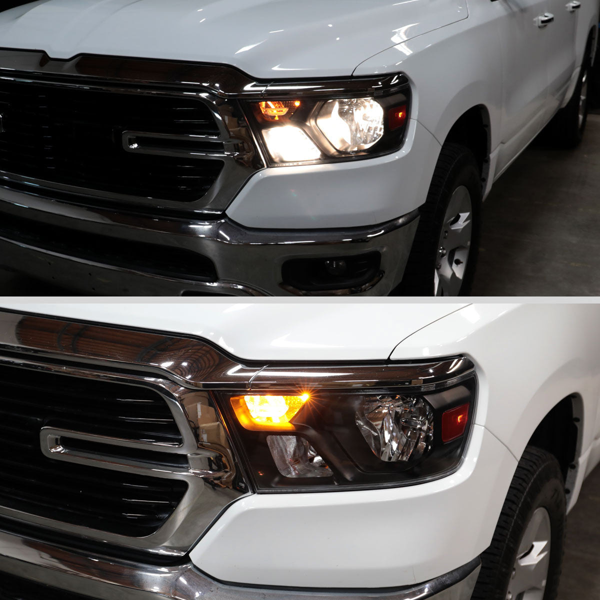 Spec-D Tuning - 2019-2024 Dodge Ram 1500 Factory Style Crystal Headlight - Driver Side Only (Black Housing / Clear Lens) - 2LH-RAM1915JM-L-RS