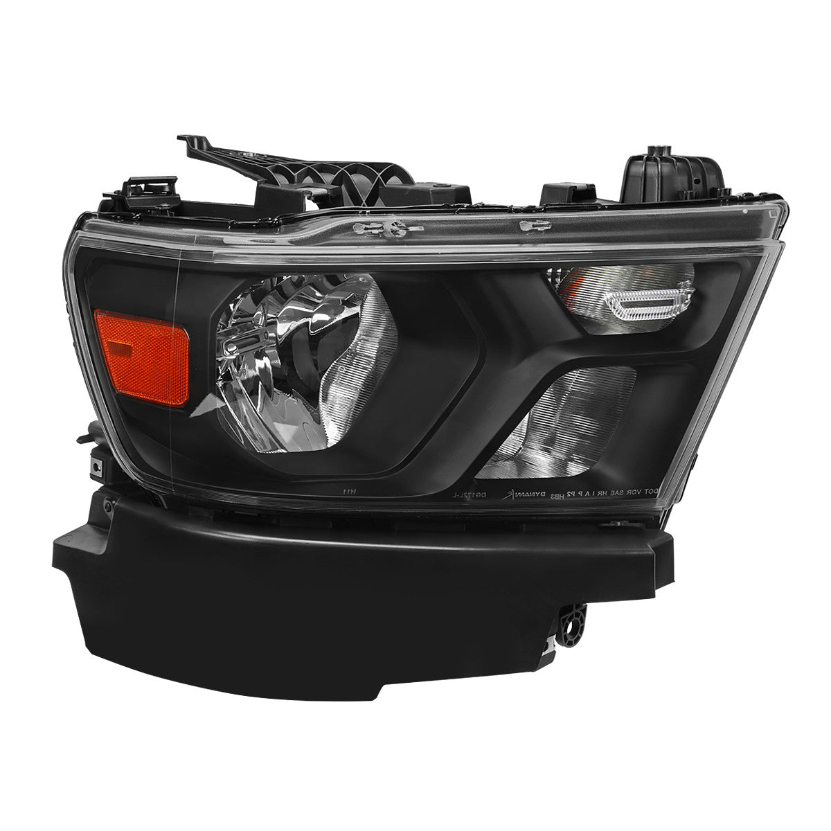 Spec-D Tuning - 2019-2024 Dodge Ram 1500 Factory Style Crystal Headlight - Passenger Side Only (Black Housing / Clear Lens) - 2LH-RAM1915JM-R-RS