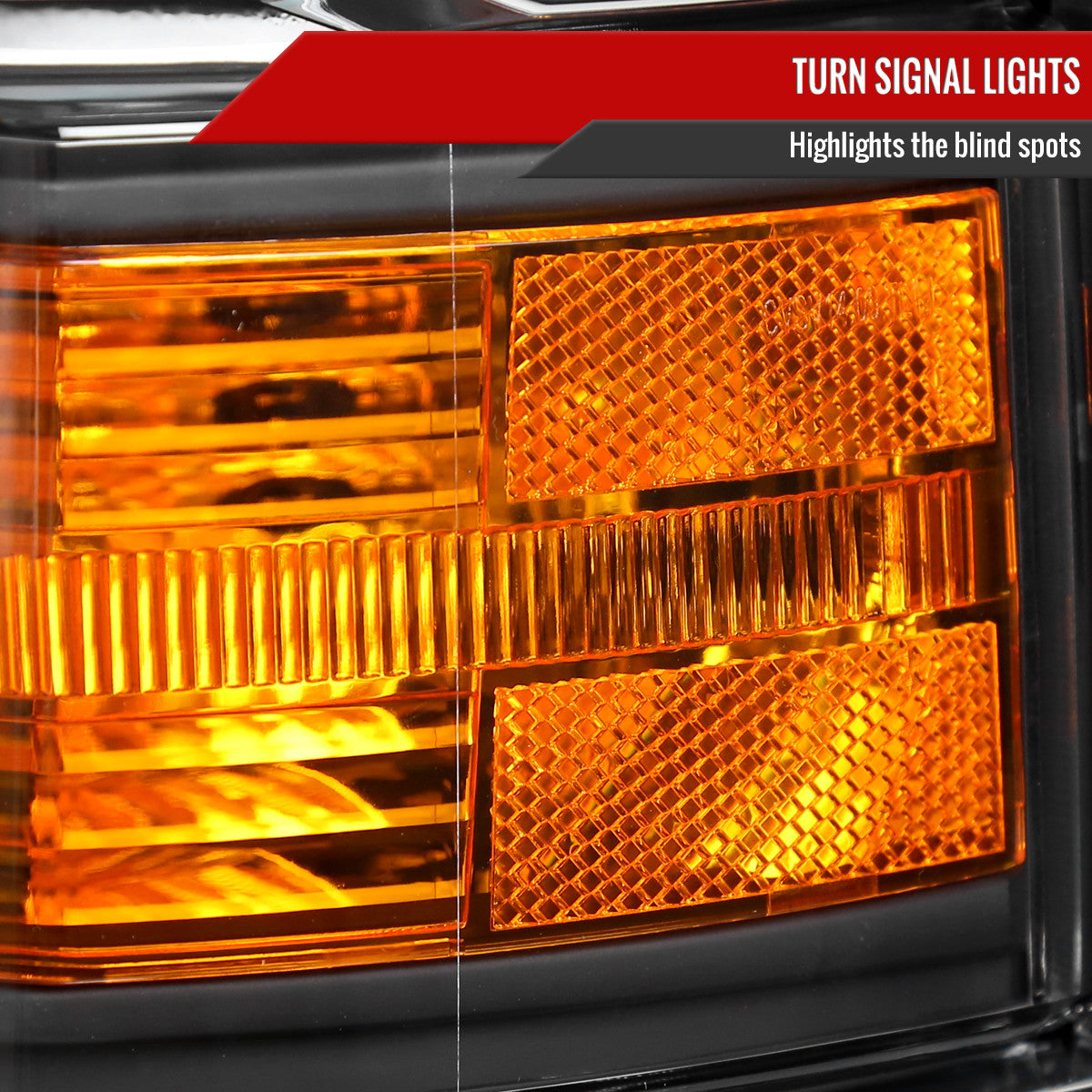 Spec-D Tuning - 2014-2015 Chevrolet Silverado 1500 Factory Style Headlights w/ Amber Reflectors (Matte Black Housing/Clear Lens) - 2LH-SIV14JM-RS