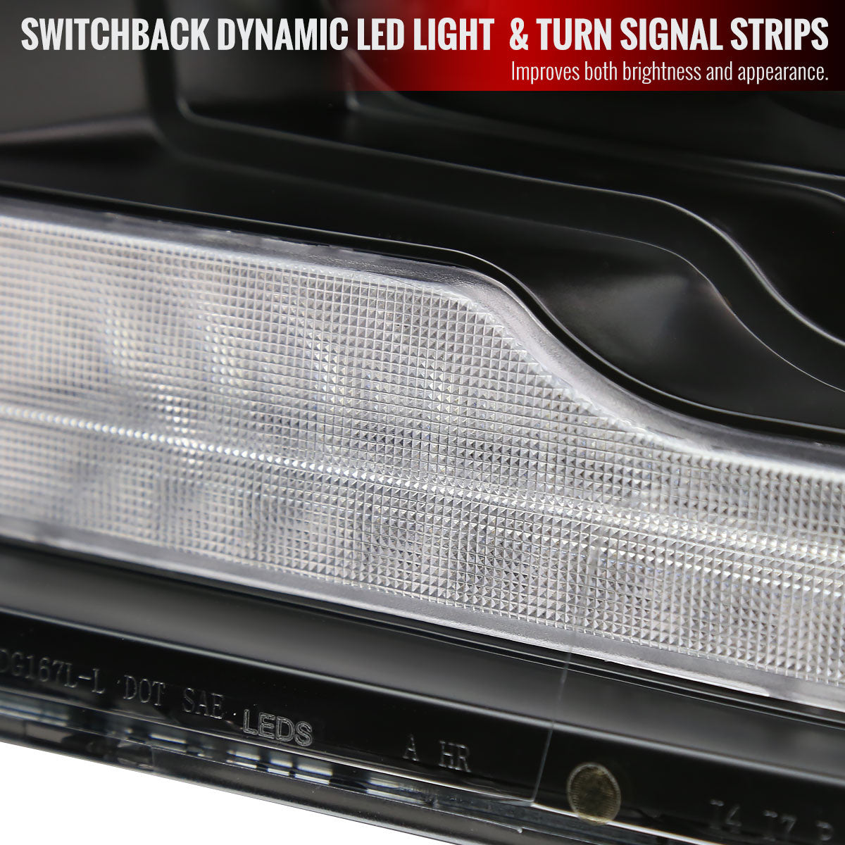 Spec-D Tuning - 2009-2018 Dodge RAM 1500 / 2019 RAM Classic / 2010-2018 RAM 2500 3500 Switchback Sequential Full LED Projector Headlights (Matte Black Housing/Clear Lens) - 2LHE-RAM09JM-SQ-RS