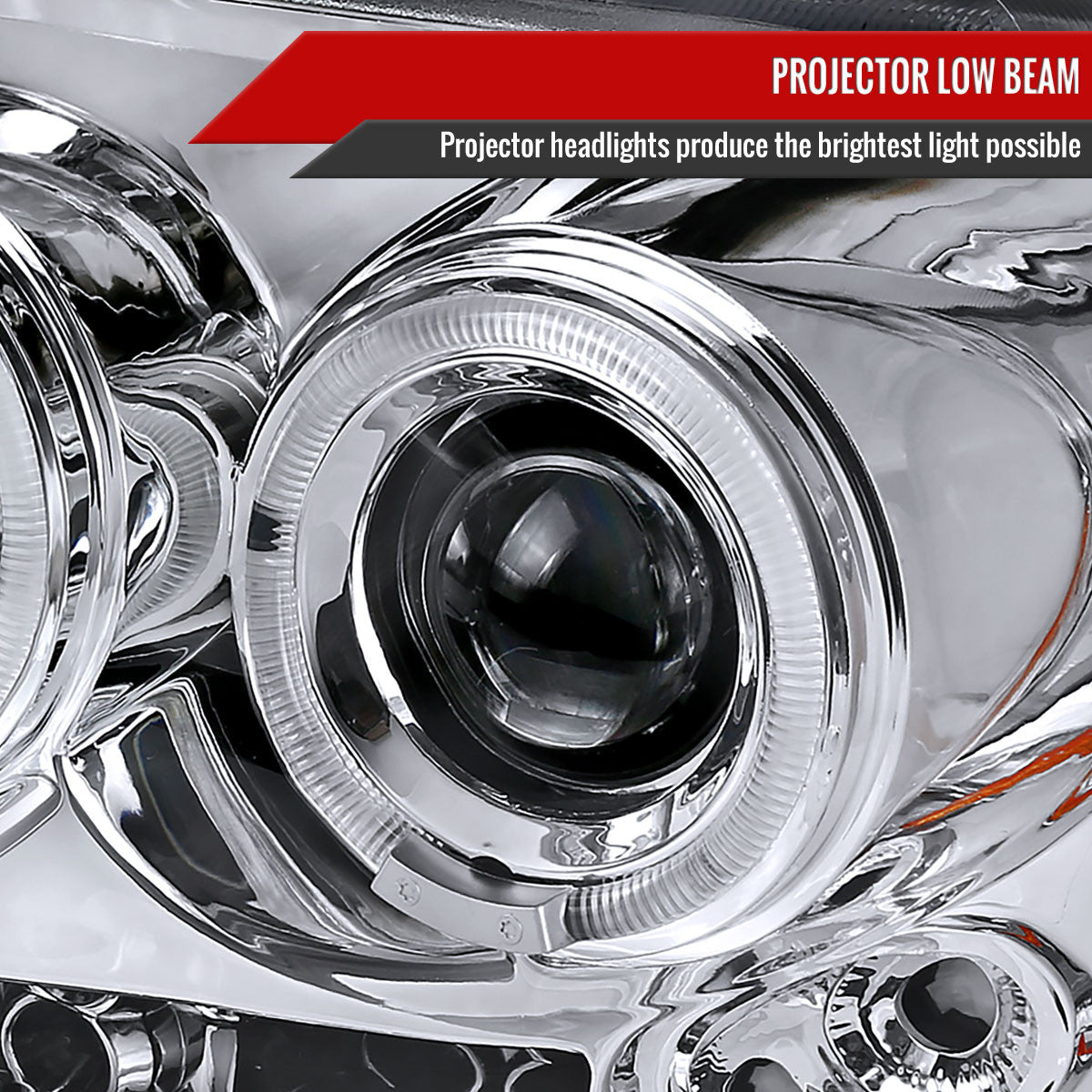Spec-D Tuning - 2004-2008 Ford F-150/ 2006-2008 Lincoln Mark LT Dual Halo Projector Headlights (Chrome Housing/Clear Lens) - 2LHP-F15004-TM