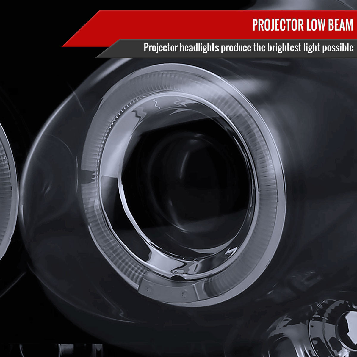 Spec-D Tuning - 2004-2008 Ford F-150/ 2006-2008 Lincoln Mark LT Dual Halo Projector Headlights (Glossy Black Housing/Smoked Lens) - 2LHP-F15004G-TM