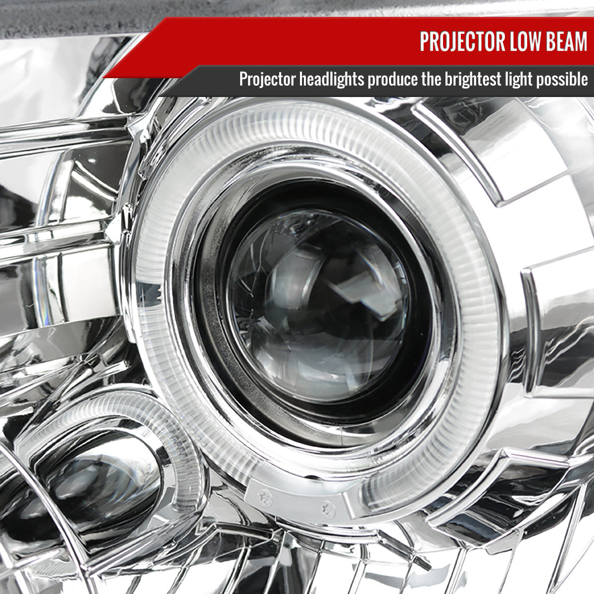 Spec-D Tuning - 2009-2014 Ford F-150 Dual Halo Projector Headlights (Chrome Housing/Clear Lens) - 2LHP-F15009-TM