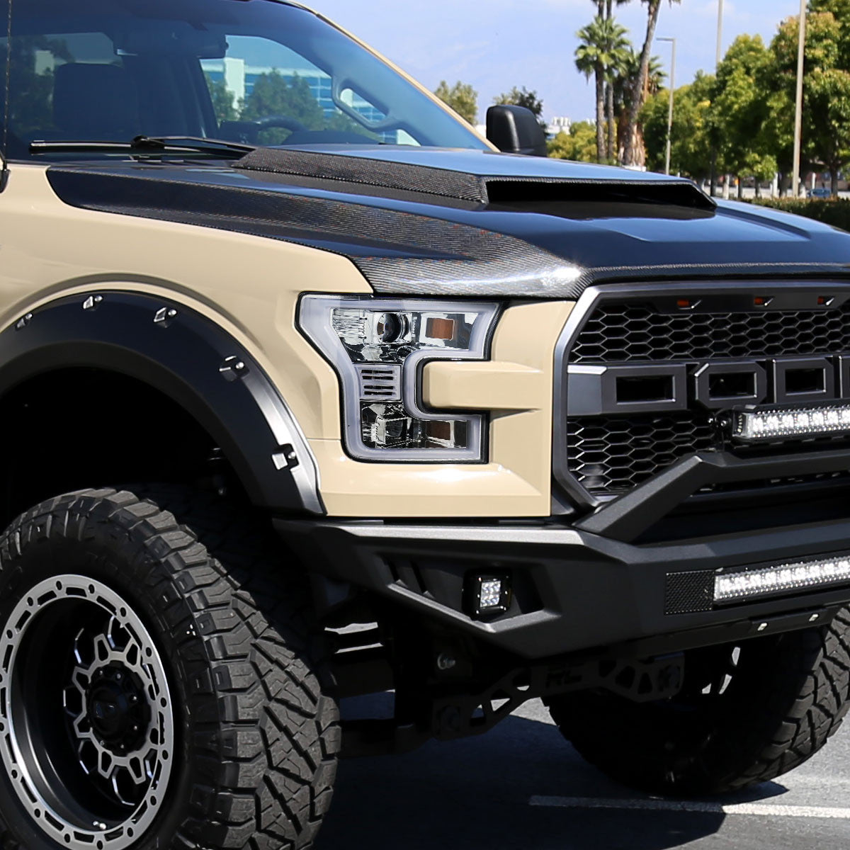 Spec-D Tuning - 2015-2017 Ford F-150 LED Bar Projector Headlights (Chrome Housing/Clear Lens) - 2LHP-F15015-TM