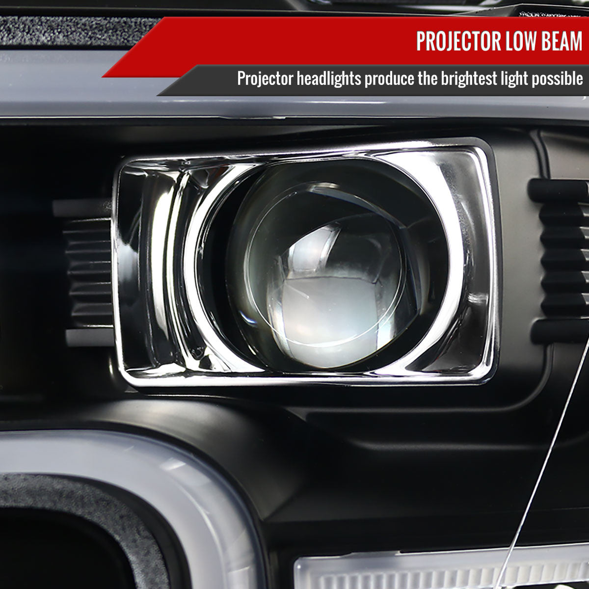 Spec-D Tuning - 2015-2017 Ford F-150 LED Bar Projector Headlights (Matte Black Housing/Clear Lens) - 2LHP-F15015JM-TM
