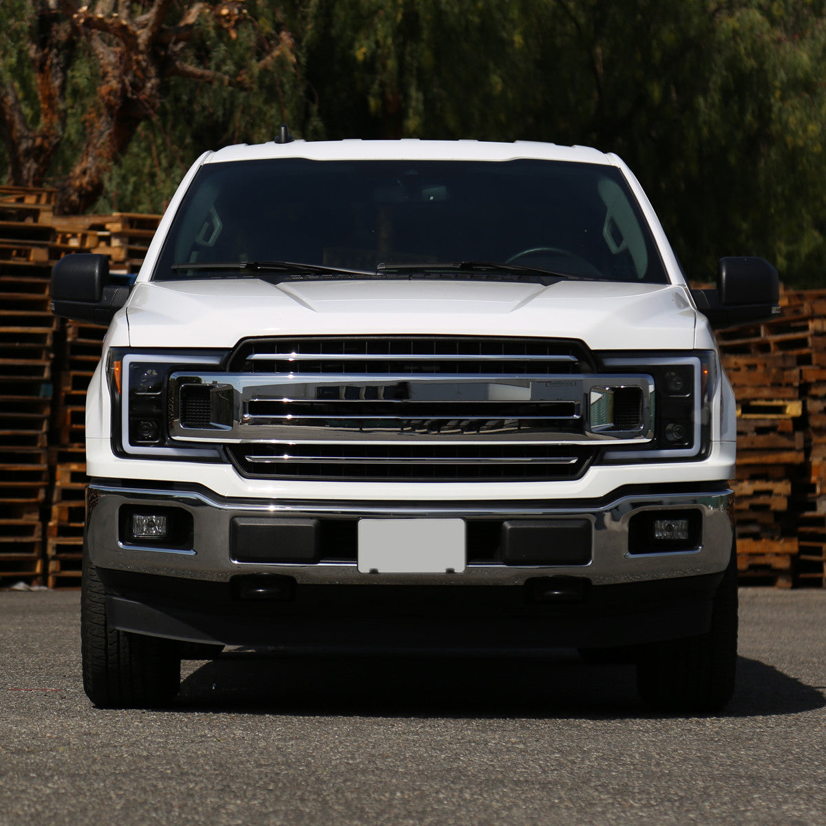 Spec-D Tuning - 2018-2020 Ford F-150 LED C-Bar Projector Headlights w/ Switchback Sequential Turn Signal Lights (Matte Black Housing / Clear Lens) - 2LHP-F15018JM-SQ-RS