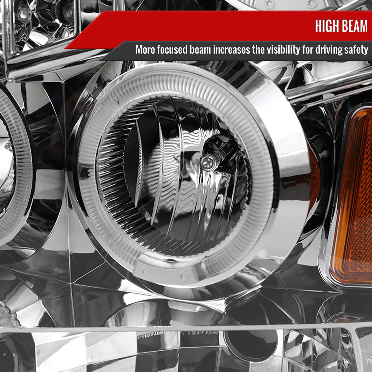 Spec-D Tuning - 2008-2010 Ford F-250 F-350 F-450 Dual Halo Projector Headlights (Chrome Housing/Clear Lens) - 2LHP-F25008-TM