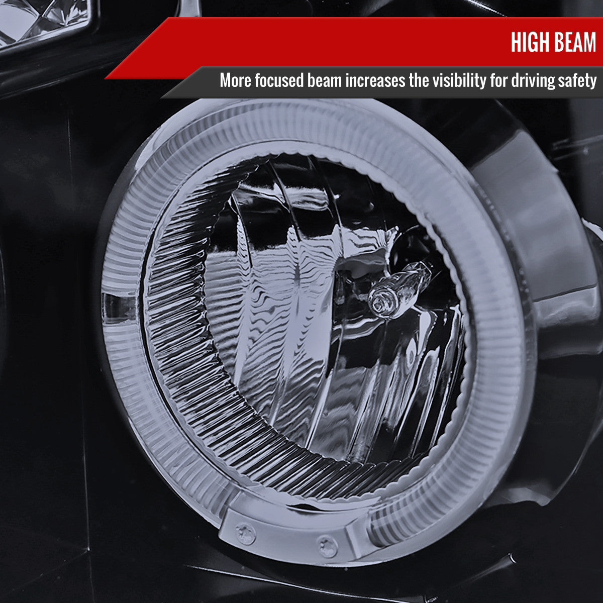 Spec-D Tuning - 2008-2010 Ford F-250 F-350 F-450 Dual Halo Projector Headlights (Glossy Black Housing/Smoked Lens) - 2LHP-F25008G-TM