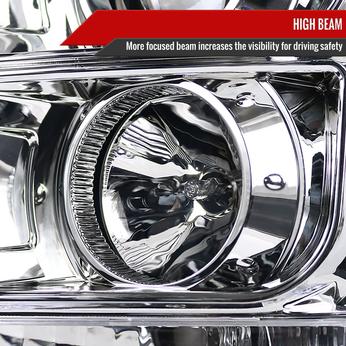 Spec-D Tuning - 2011-2016 F-250/F-350/F-450/F-550 LED C-Bar Projector Headlights (Chrome Housing/Clear Lens) - 2LHP-F25011-TM