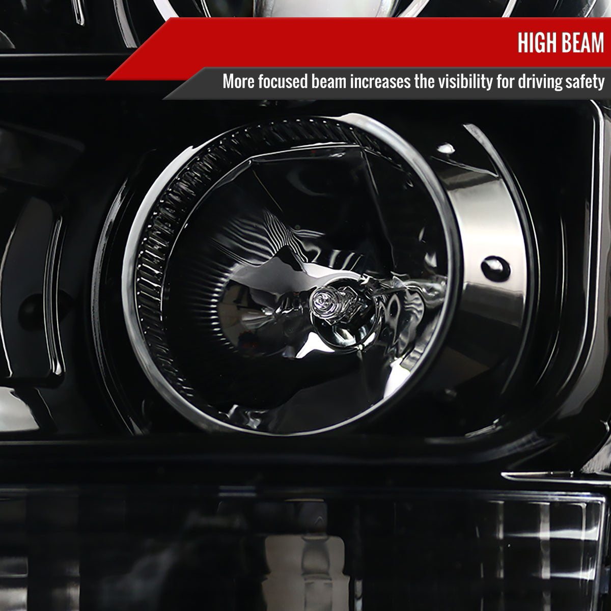 Spec-D Tuning - 2011-2016 F-250/F-350/F-450/F-550 LED C-Bar Projector Headlights (Jet Black Housing/Clear Lens) - 2LHP-F25011BK-TM