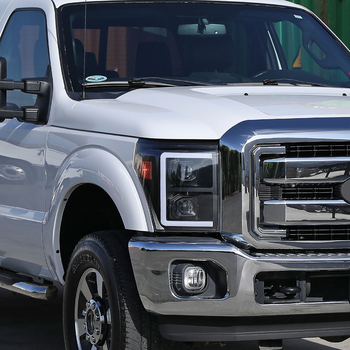 Spec-D Tuning - 2011-2016 Ford F-250 F-350 F-450 F-550 Switchback Sequential LED C-Bar Projector Headlights (Matte Black Housing/Clear Lens) - 2LHP-F25011JM-SQ-RS