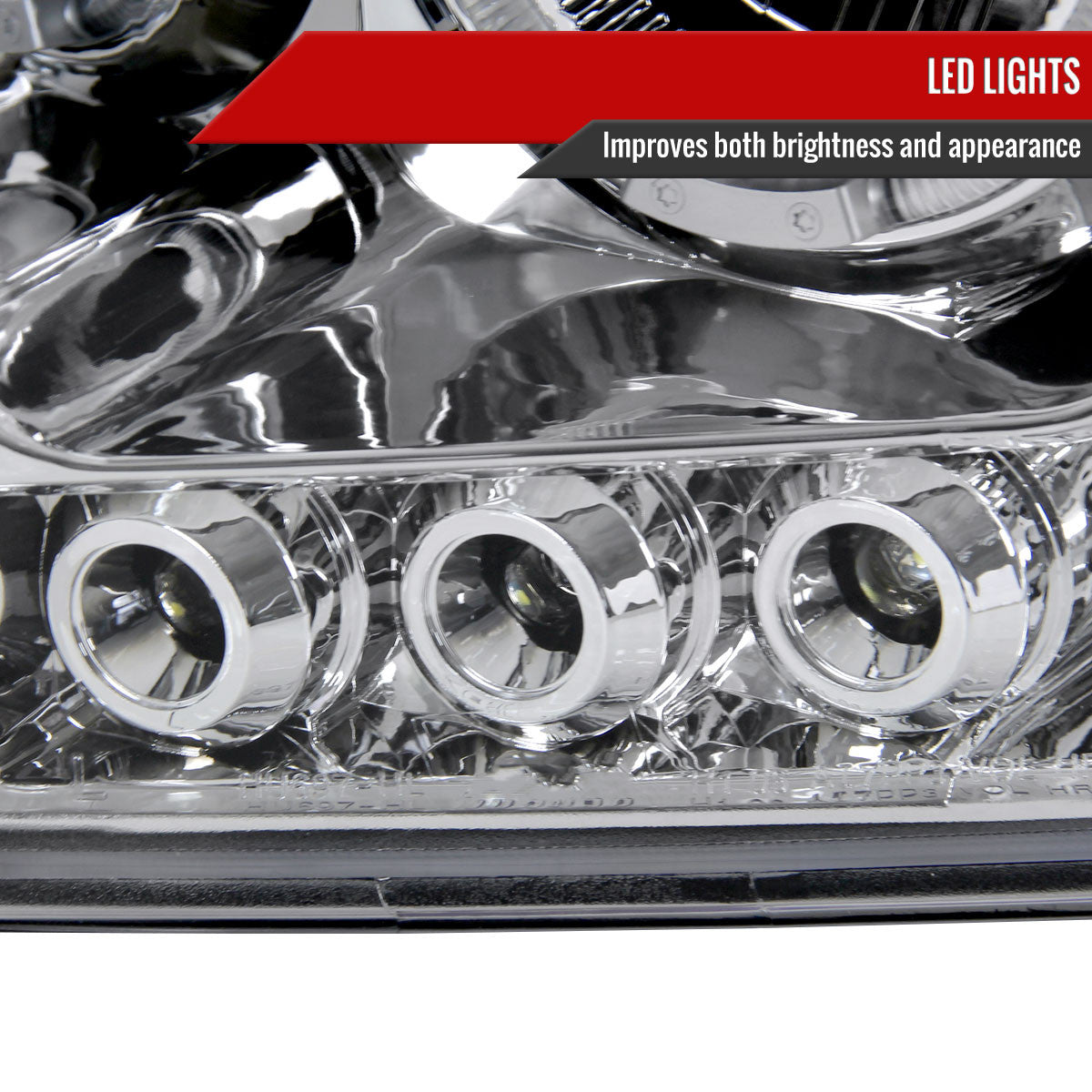Spec-D Tuning - 2006-2008 Dodge RAM 1500/ 2006-2009 RAM 2500 3500 Dual Halo Projector Headlights (Chrome Housing/Clear Lens) - 2LHP-RAM06-TM