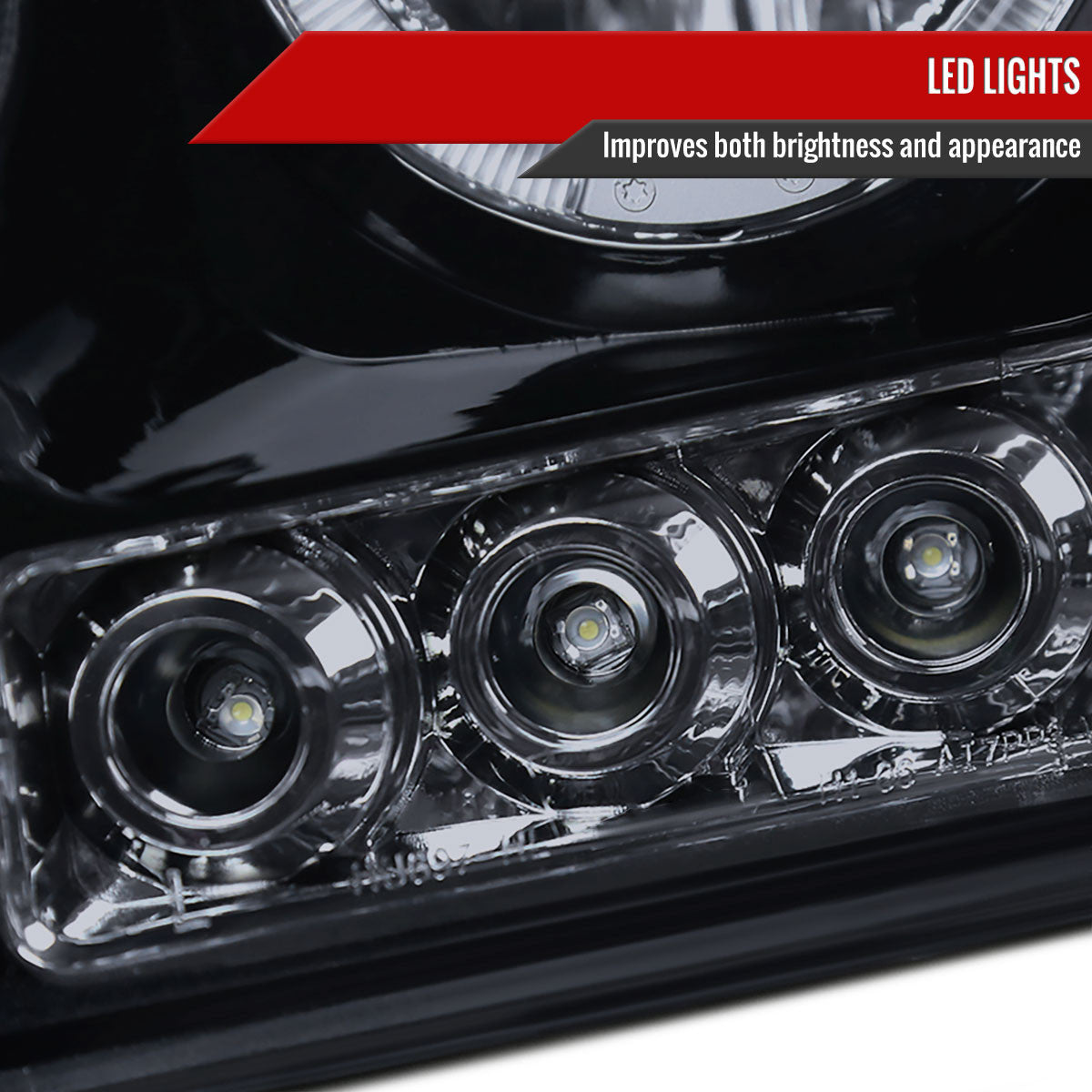 Spec-D Tuning - 2006-2008 Dodge RAM 1500/ 2006-2009 RAM 2500 3500 Dual Halo Projector Headlights (Glossy Black Housing/Smoked Lens) - 2LHP-RAM06G-TM