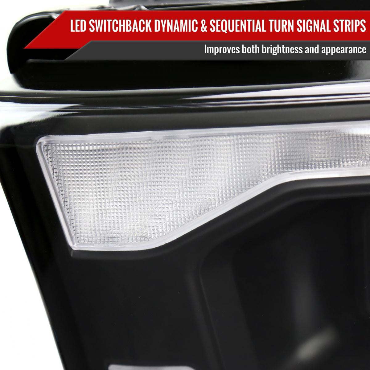 Spec-D Tuning - 2019-2024 Dodge RAM 2500/3500/4500/5500 Switchback Sequential LED Turn Signal Projector Headlights (Matte Black Housing/Clear Lens) - 2LHP-RAM1925JM-SQ-RS
