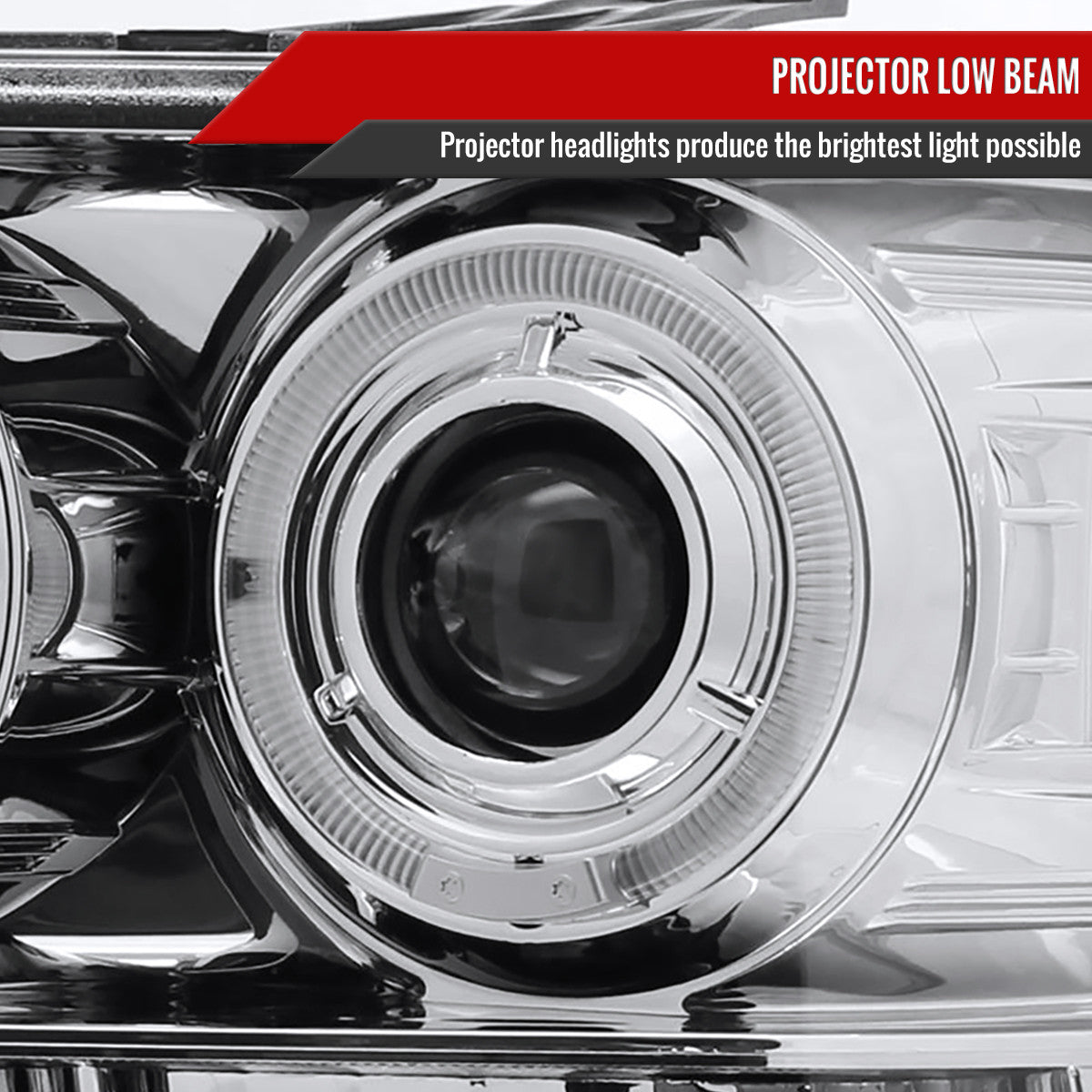 Spec-D Tuning - 2007-2014 GMC Sierra Dual Halo Projector Headlights (Chrome Housing/Clear Lens) - 2LHP-SIE07-TM