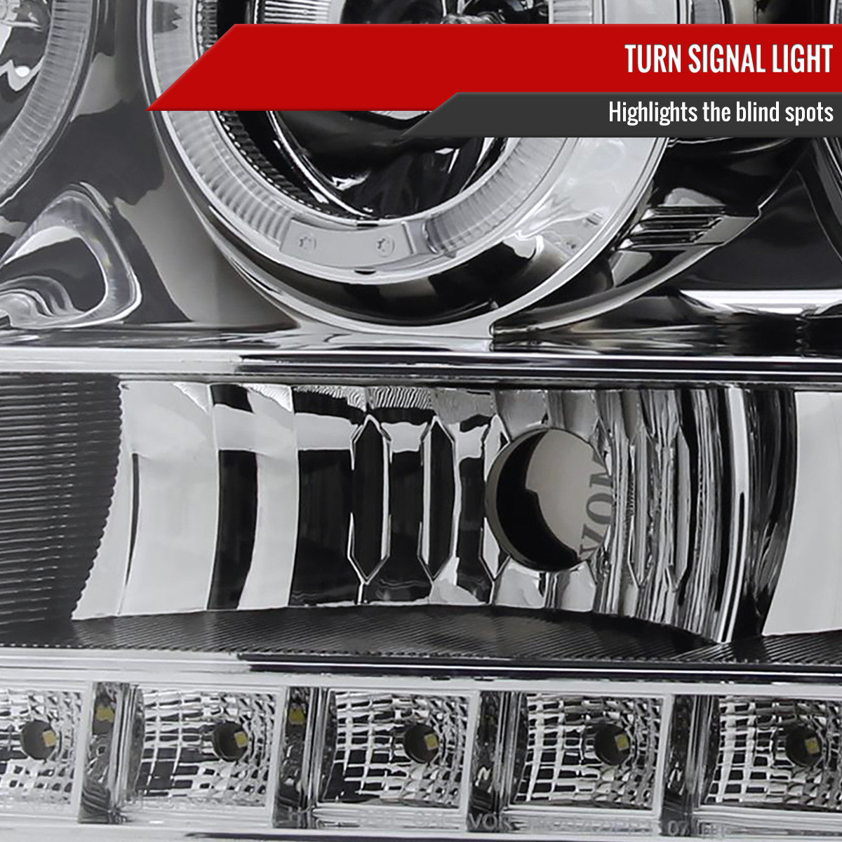 Spec-D Tuning - 2007-2014 GMC Sierra Dual Halo Projector Headlights (Chrome Housing/Clear Lens) - 2LHP-SIE07-TM