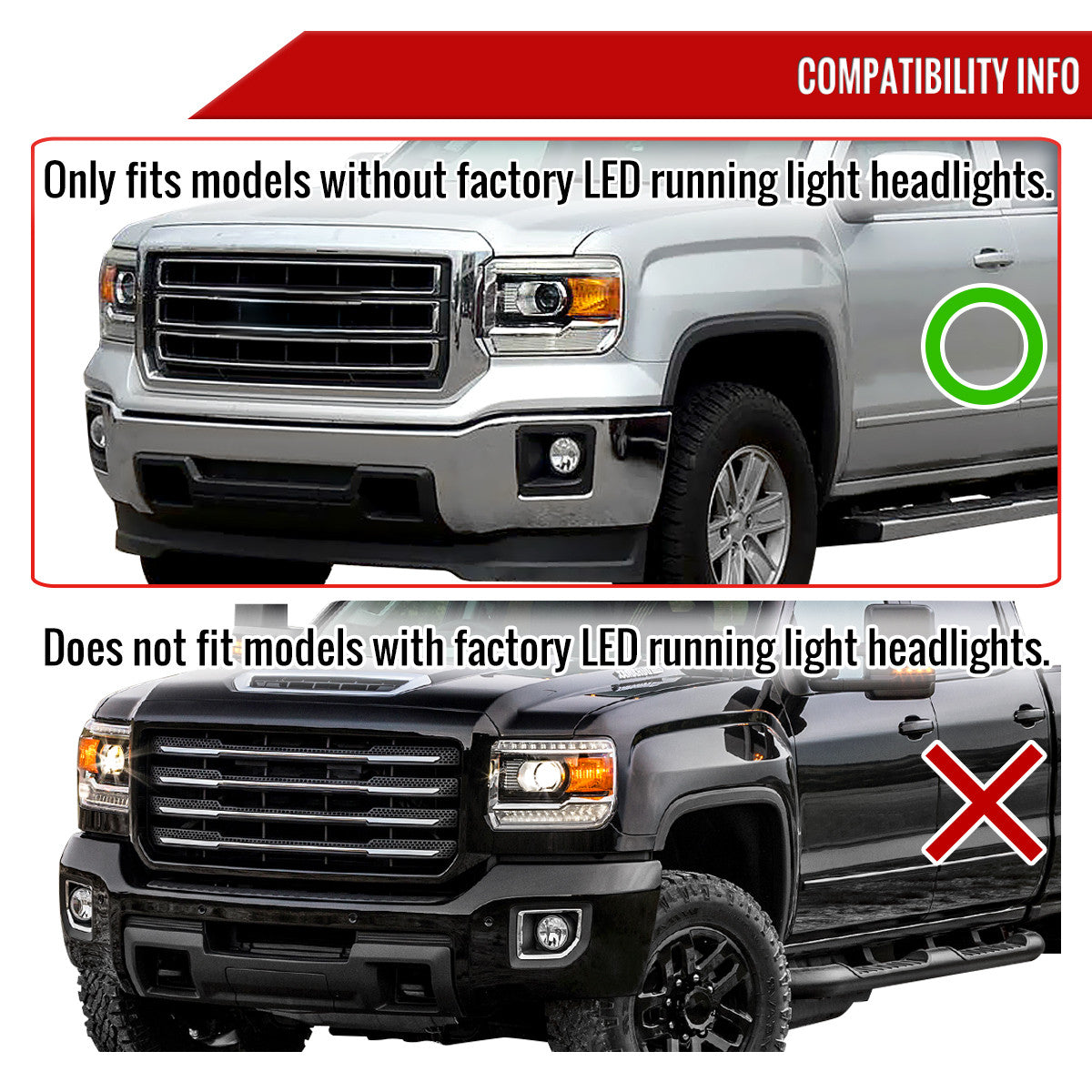 Spec-D Tuning - 2014-2019 GMC Sierra 1500/2500HD/3500HD LED Bar Projector Headlight w/ LED Turn Signals (Chrome Housing/Clear Lens) - 2LHP-SIE14-TM