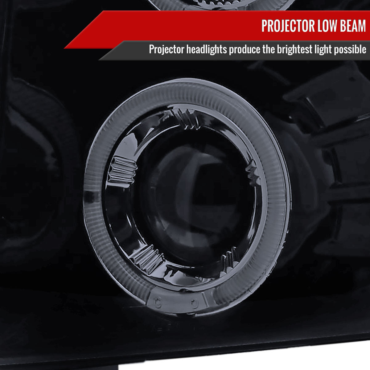 Spec-D Tuning - 2007-2013 Chevrolet Silverado 1500/ 2007-2014 Silverado 2500HD 3500HD Dual Halo Projector Headlights (Glossy Black Housing/Smoked Lens) - 2LHP-SIV07G-TM