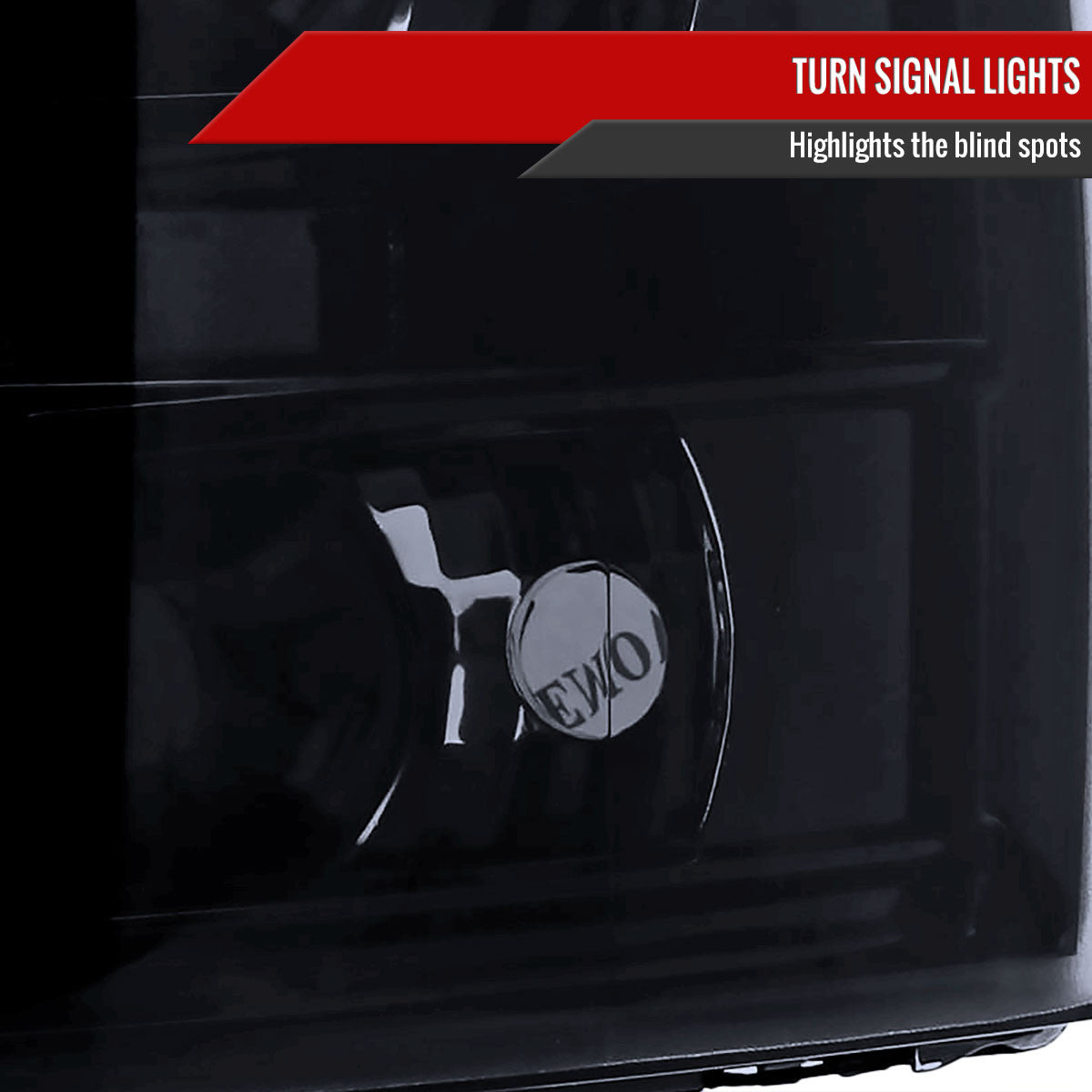Spec-D Tuning - 2007-2013 Chevrolet Silverado 1500/ 2007-2014 Silverado 2500HD 3500HD Dual Halo Projector Headlights (Glossy Black Housing/Smoked Lens) - 2LHP-SIV07G-TM