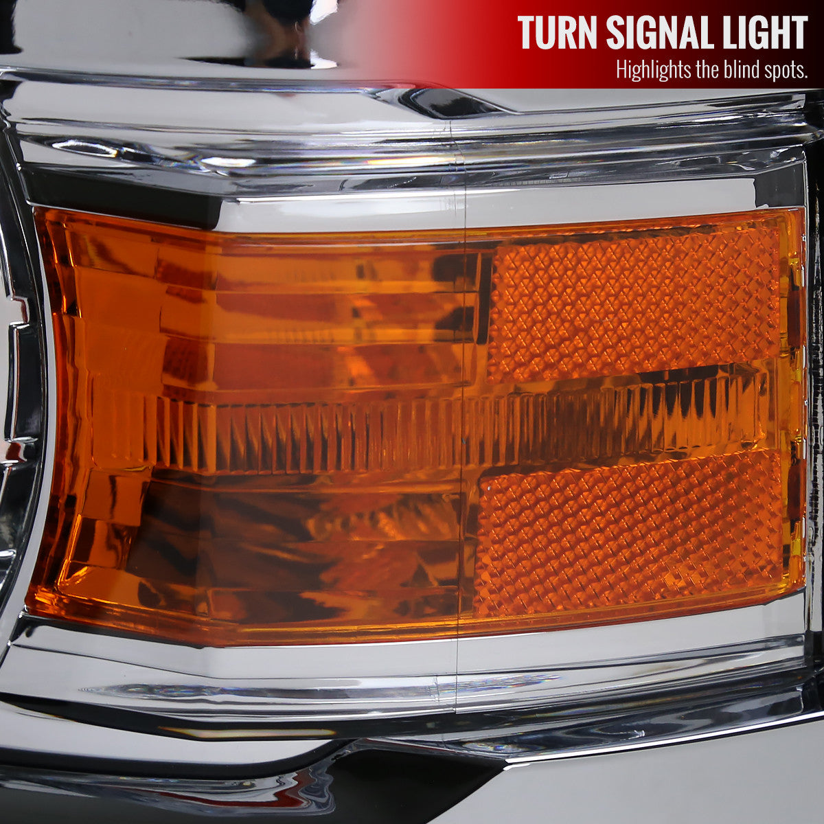 Spec-D Tuning - 2014-2015 Chevrolet Silverado 1500 Projector Headlights (Chrome Housing/Clear Lens) - 2LHP-SIV14-WJ