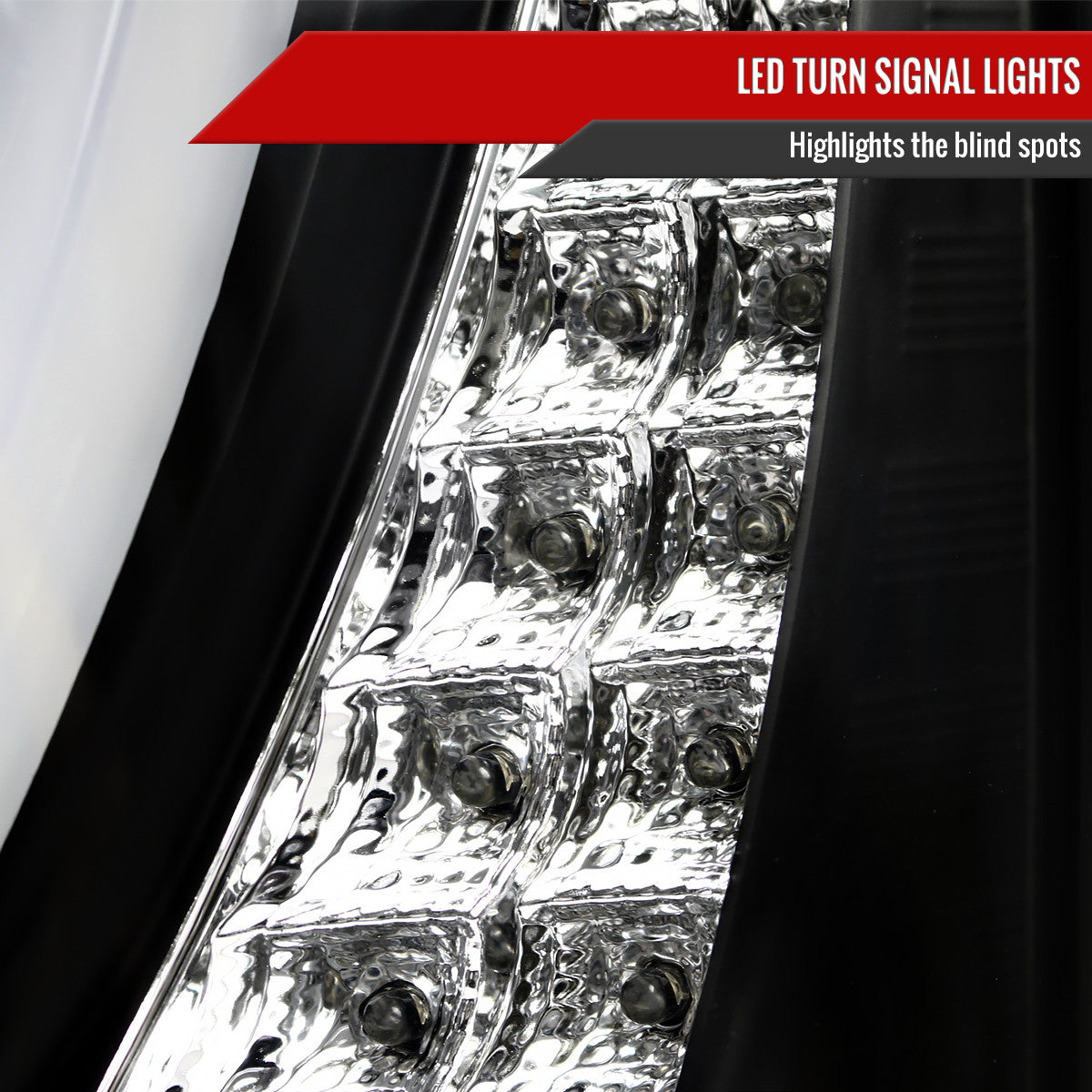Spec-D Tuning - 2014-2015 Chevrolet Silverado 1500 LED U-Bar Projector Headlights w/ LED Turn Signal Lights (Matte Black Housing/Clear Lens) - 2LHP-SIV14JM-WJ
