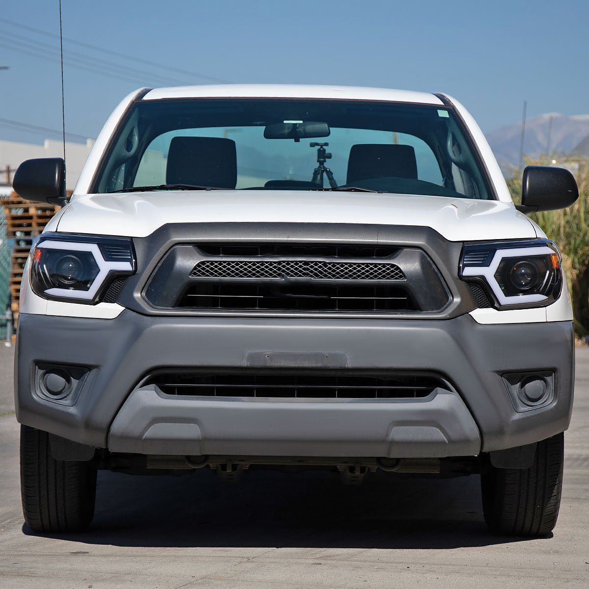Spec-D Tuning - 2012-2015 Toyota Tacoma Switchback Sequential LED Bar Projector Headlights (Matte Black Housing/Clear Lens) - 2LHP-TAC12JM-SQ-RS