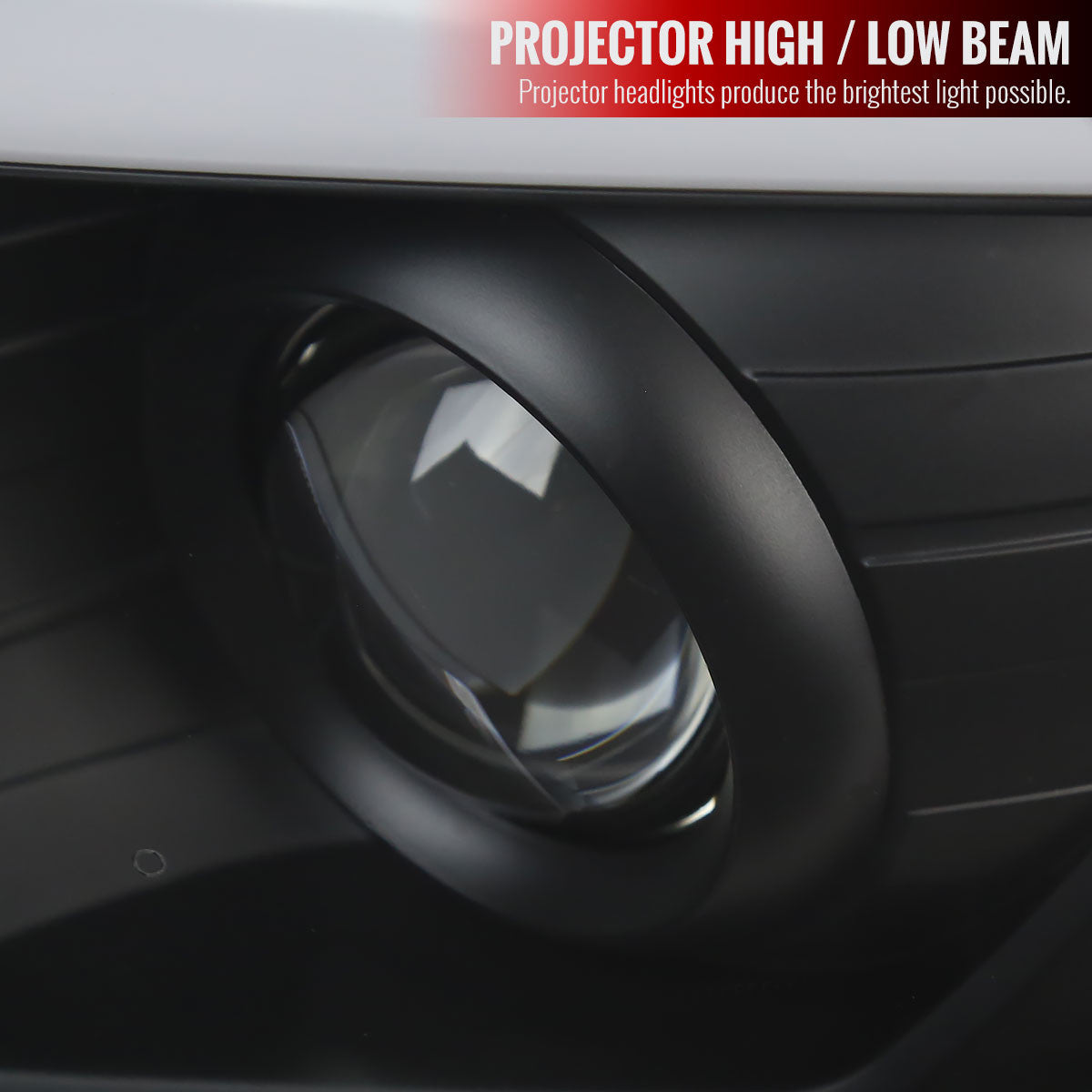 Spec-D Tuning - 2012-2015 Toyota Tacoma Switchback Sequential LED Bar Projector Headlights (Matte Black Housing/Clear Lens) - 2LHP-TAC12JM-SQ-RS