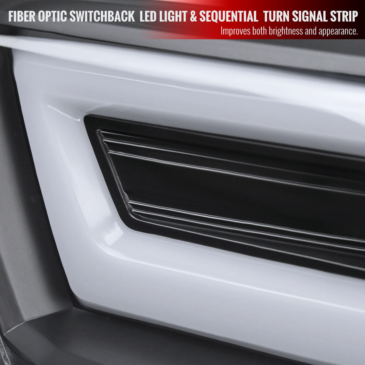 Spec-D Tuning - 2016-2023 Toyota Tacoma Switchback Sequential LED Bar Projector Headlights (Matte Black Housing/Clear Lens) - 2LHP-TAC16JM-SQ-RS