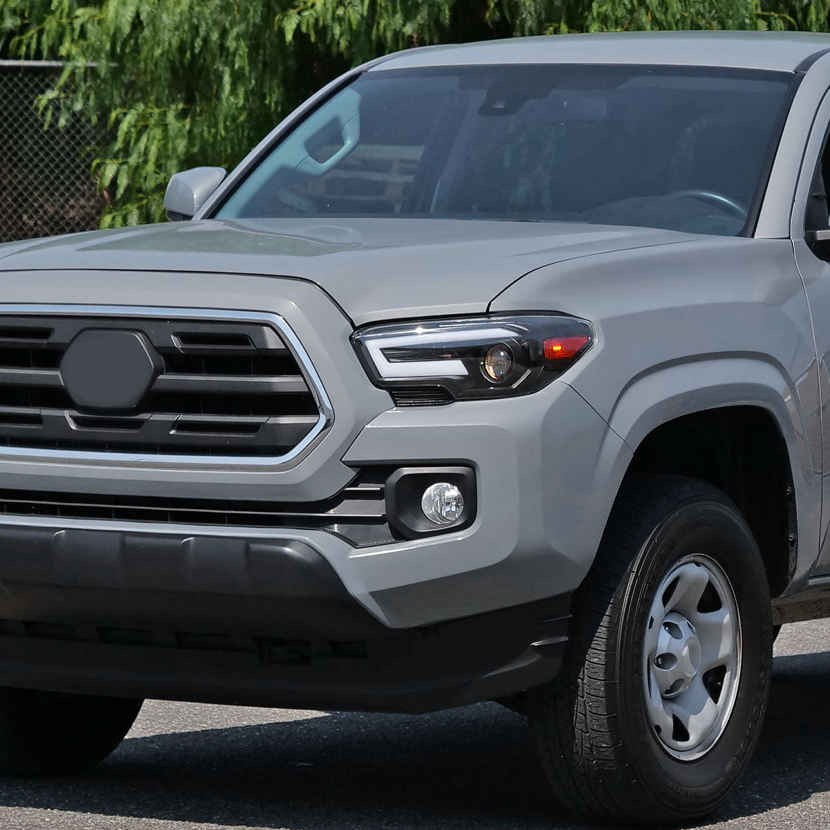 Spec-D Tuning - 2016-2023 Toyota Tacoma Switchback Sequential LED Bar Projector Headlights (Matte Black Housing/Clear Lens) - 2LHP-TAC16JM-SQ-RS