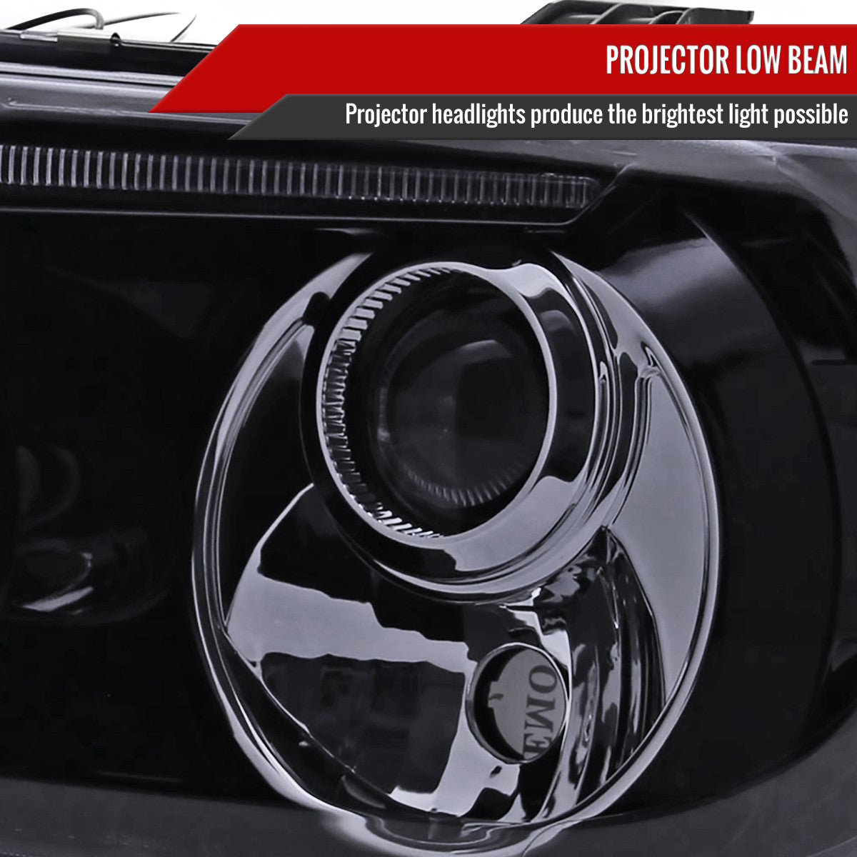 Spec-D Tuning - 2007-2013 Toyota Tundra/ 2008-2017 Sequoia Single Halo Projector Headlights (Glossy Black Housing/Smoked Lens) - 2LHP-TUN07G-TM