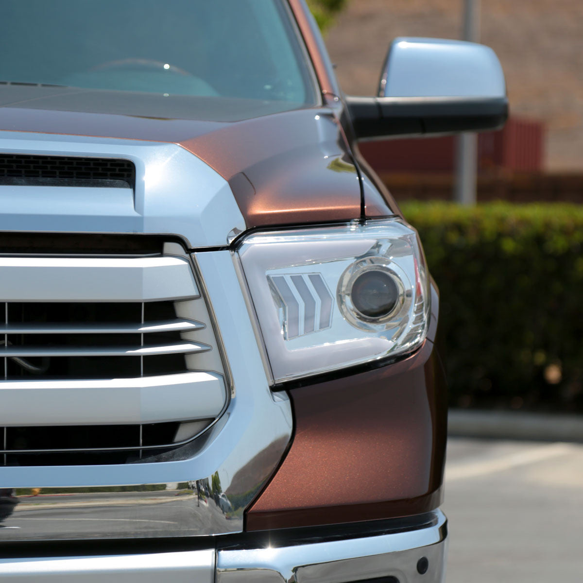 Spec-D Tuning - 2014-2021 Toyota Tundra Chrome Projector Headlights - 2LHP-TUN14-WJ