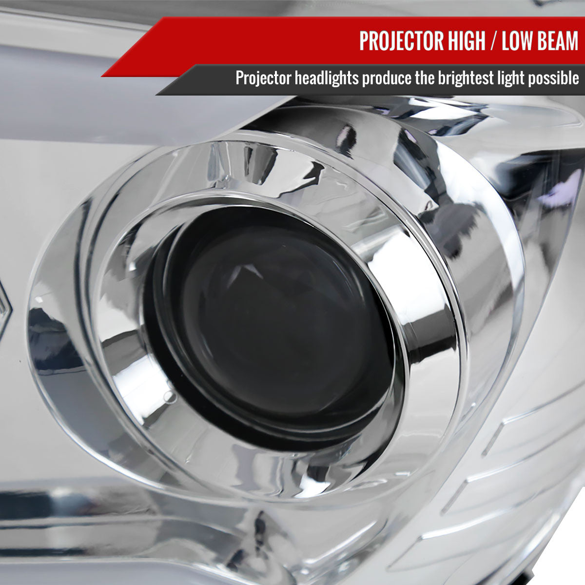 Spec-D Tuning - 2014-2021 Toyota Tundra Chrome Projector Headlights - 2LHP-TUN14-WJ