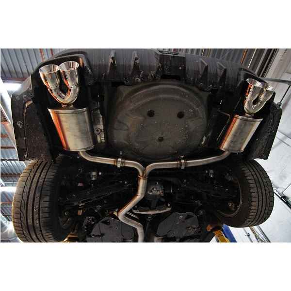 Mishimoto 2015 Subaru WRX 3in Stainless Steel Cat-Back Exhaust - MMEXH-WRX-15 for 2015-2021 Subaru WRX - angle view