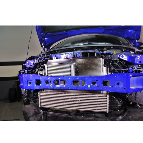 Mishimoto Heavy Duty Transmission Cooler w/ Electric Fan - MMOC-F for 2018-2021 Ford Mustang - close-up