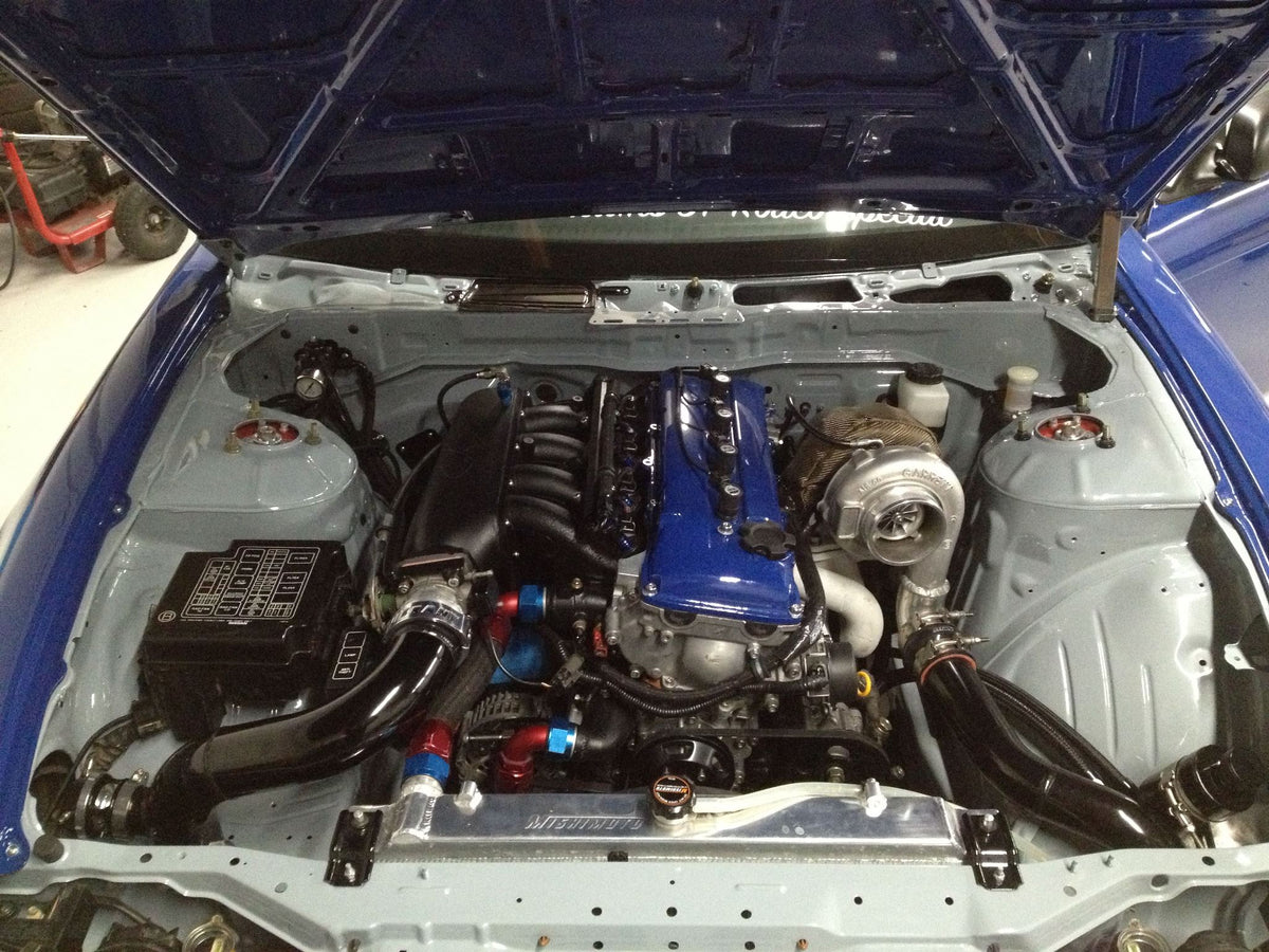 Mishimoto 95-98 Nissan 240sx w/ KA Aluminum Radiator - MMRAD-240-95KA for 1995-1998 Nissan 240SX - installed view