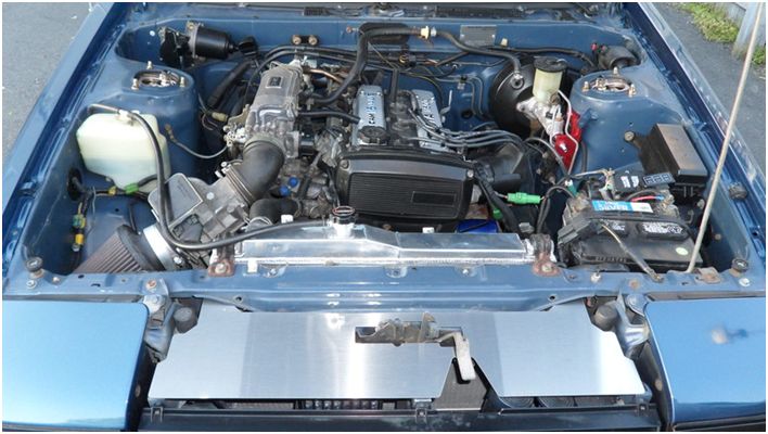 Mishimoto 83-87 Toyota Corolla Manual Aluminum Radiator - MMRAD-AE86-83 for 1984-1987 Toyota Corolla - angle view