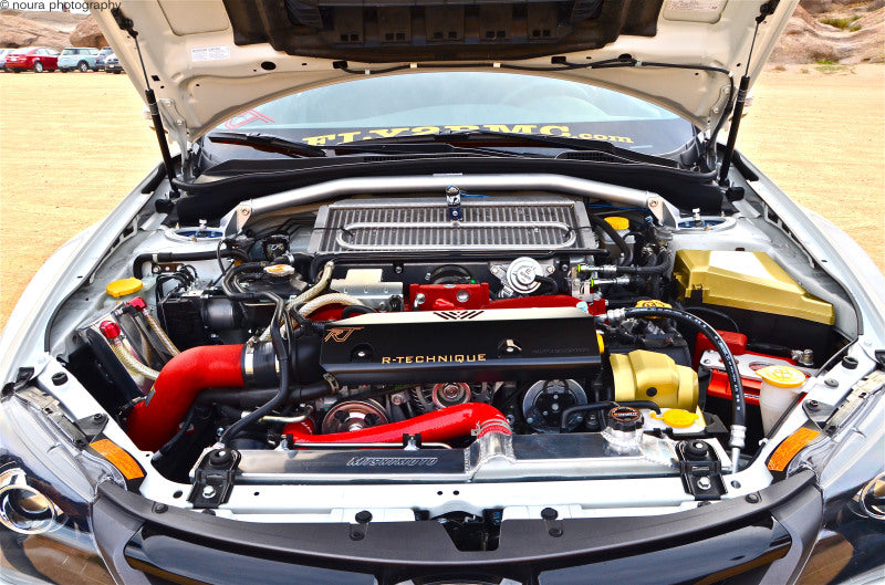 Mishimoto 08-09 Subaru WRX/STi Manual Aluminum Radiator - MMRAD-STI-08 for 2008-2014 Subaru Impreza - detail view