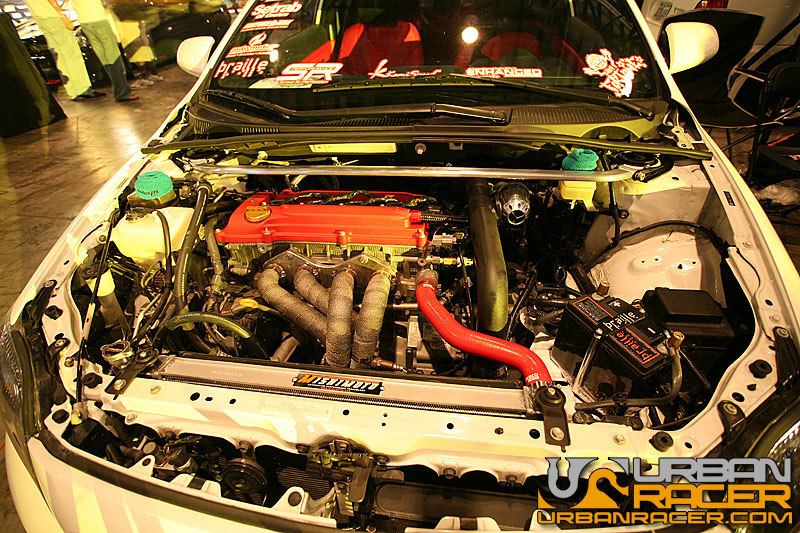 Mishimoto 05-10 Scion tC Manual Aluminum Radiator - MMRAD-TC-05 for 2005-2011 Scion tC - installed view